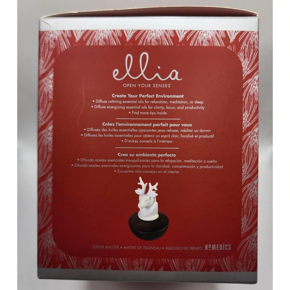 Ellia By Homedics Porcelain Essential Oil Aroma Diffuser Deer Buck With Oil NEW